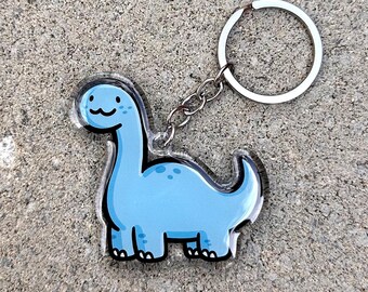 Brontosaurus Schlüsselanhänger | Süßer Acryl Schlüsselanhänger | süßer Schlüsselanhänger | Langarm Dinosaurier | Apatosaurus Schlüsselanhänger | süßer Dinosaurier Schlüsselanhänger