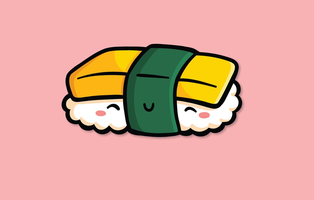 Tamago Sushi Vinyl Sticker | Cute Sushi Sticker | Japanese Food | Japan ...