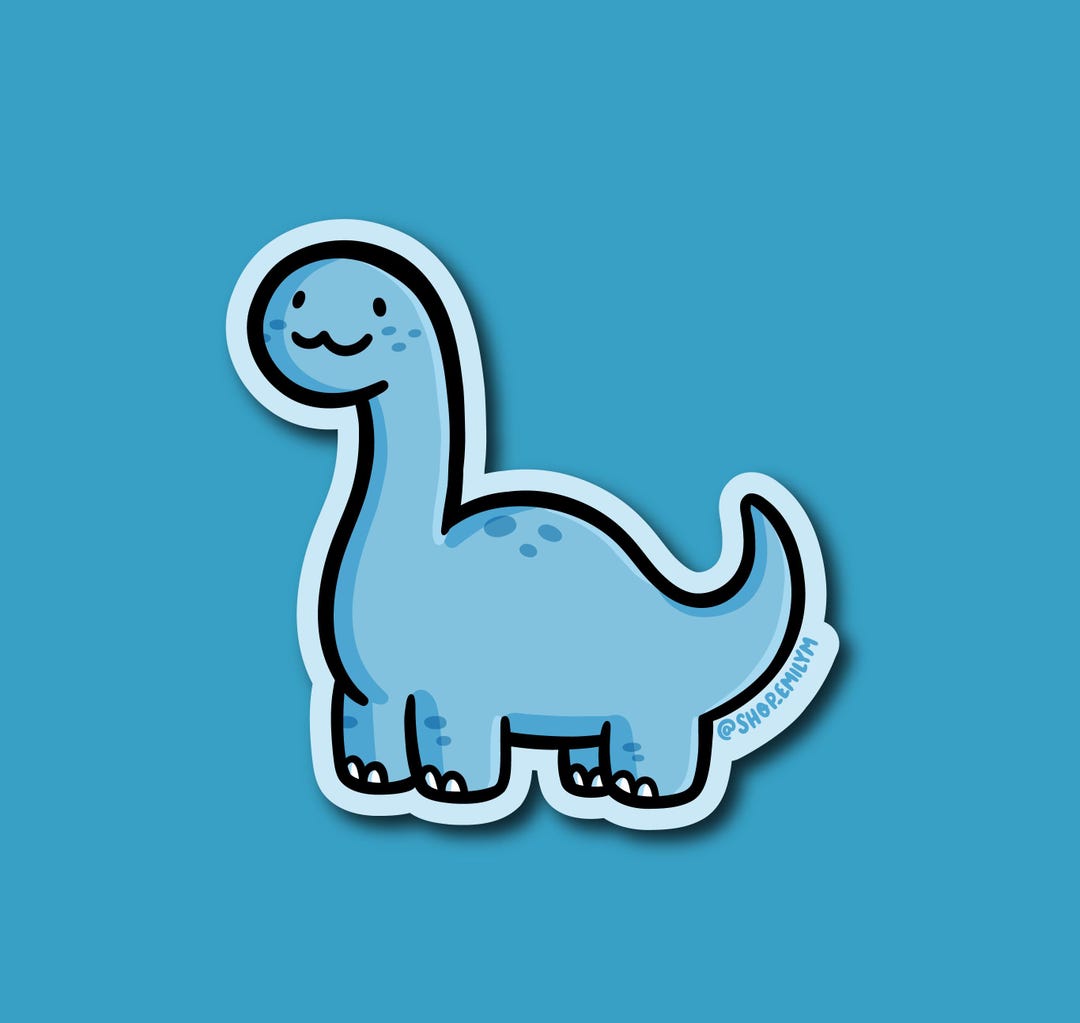 Brontosaurus Sticker | Weatherproof Vinyl Sticker | Cute Dinosaur ...