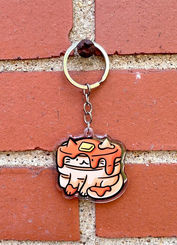 パンケーキ猫キーホルダー | かわいいアクリルキーホルダー パンケーキ猫キーホルダー | かわいいアクリルキーホルダー