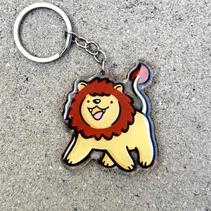 Lion Keychain | Kawaii Acrylic Charm | Kawaii keychain | cute lion keychain | roaring lion keychain | safari animals | zoo animal | big cats