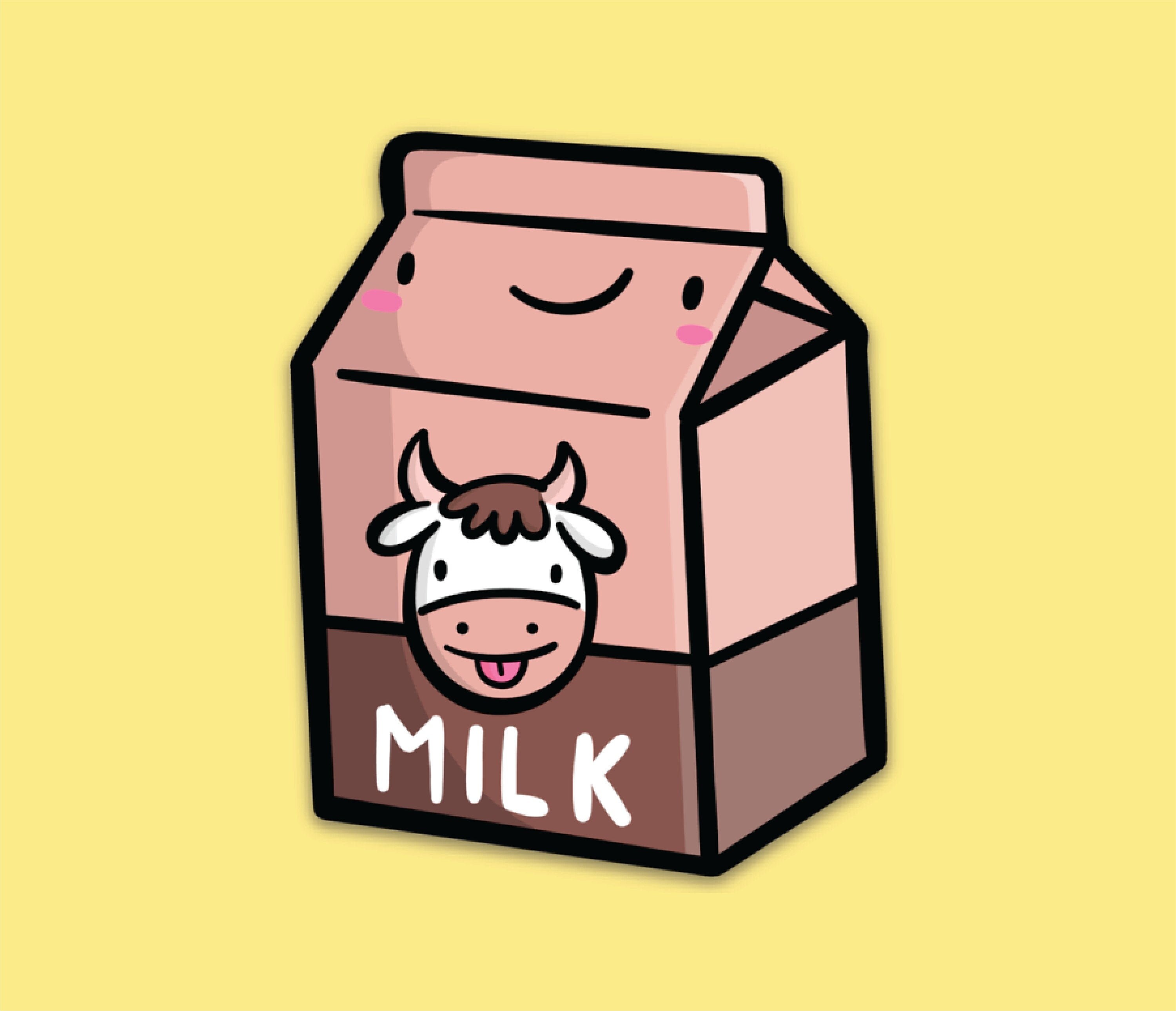 Chocolate Milk Carton Vinyl Sticker Waterproof Sticker Etsy