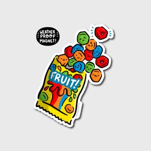 Fruit Gummies Magnet | Vinyl Magnet | Die Cut Magnet | Kawaii Food Magnet | Junk Food Magnet | gummy candy magnet | snack food magnet