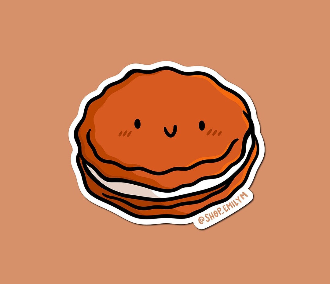 Oatmeal Cream Pie Sticker Weatherproof Vinyl Sticker Kawaii Etsy