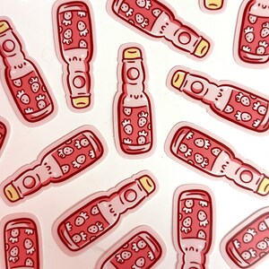 Strawberry Bottled Soda Mini Sticker | Waterproof Sticker |cute Food ...