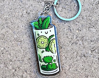 Mojito Keychain | Cute Acrylic Keychain | Kawaii drink keychain | cute cocktail keychain | summer drink keychain | bartender keychain |drink