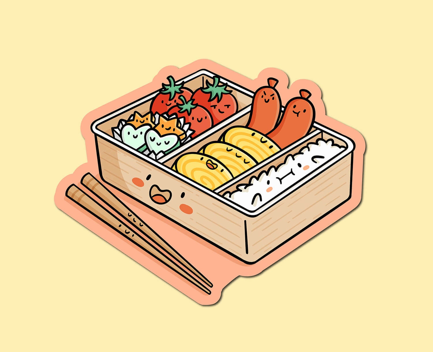 Free Vector  Hand drawn kawaii food illustration