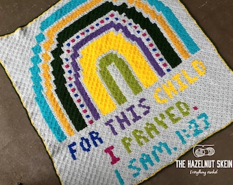 Modern Rainbow Baby Blanket Crochet Pattern