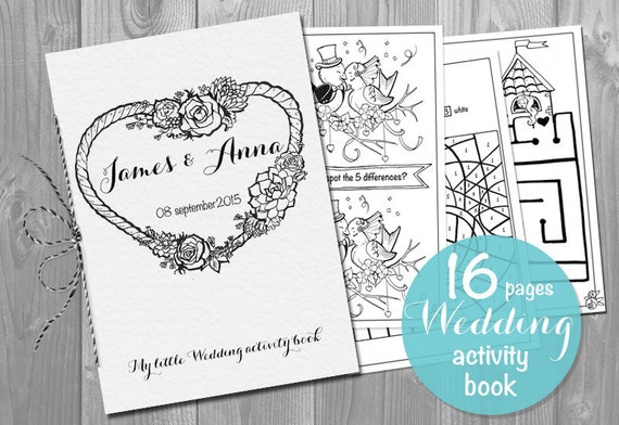 Download Wedding Activity Book Printable Personalized Kids Booklet Etsy