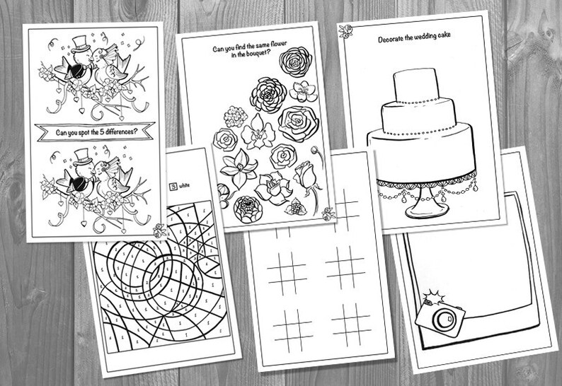 Download Wedding Activity coloring Book Booklet for Kids Printable | Etsy