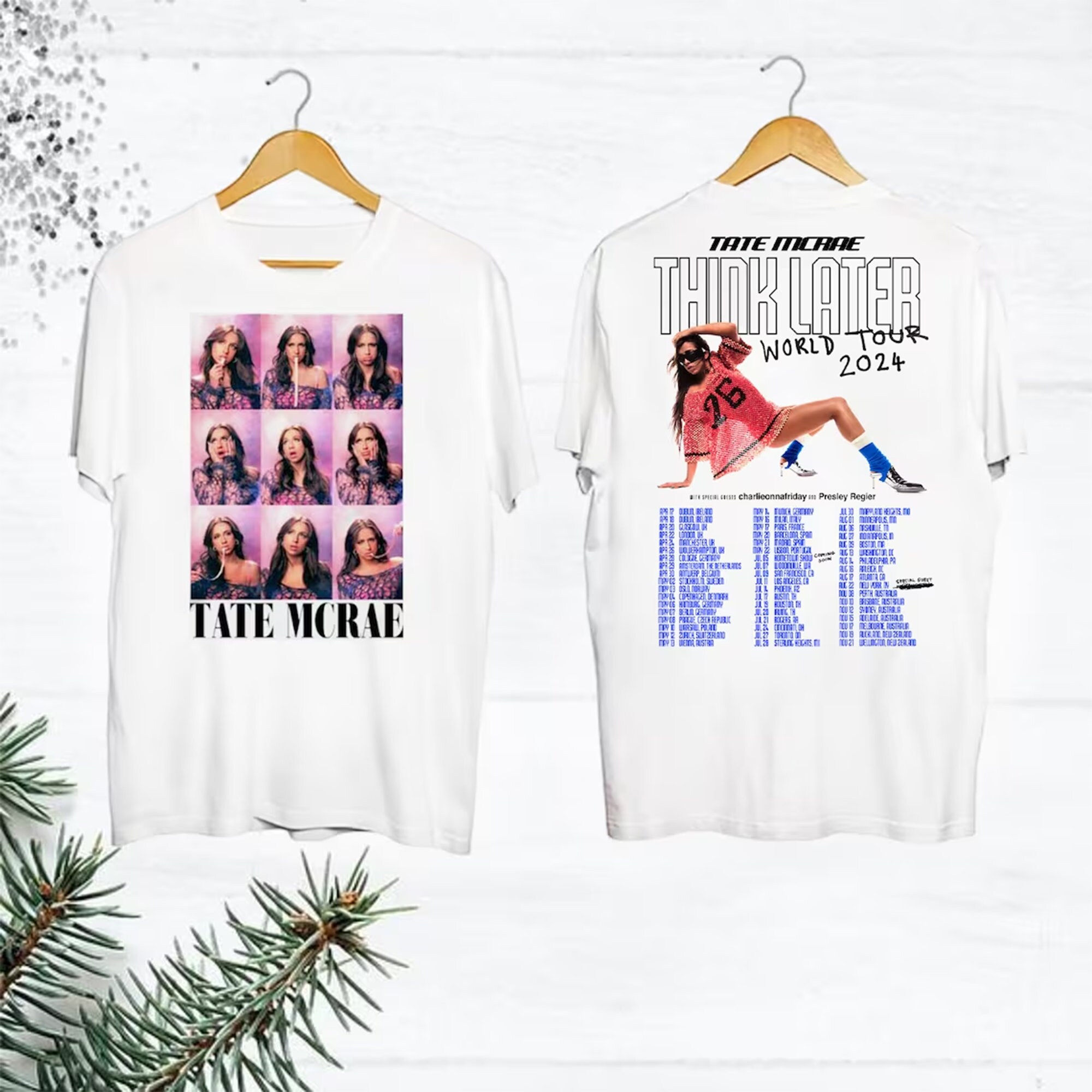 Tate McRae 2024 Concert TShirt, Tate McRae The Think Later World Tour