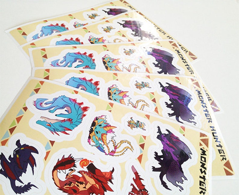 Monster Hunter Sticker Sheet 2 Designs Etsy