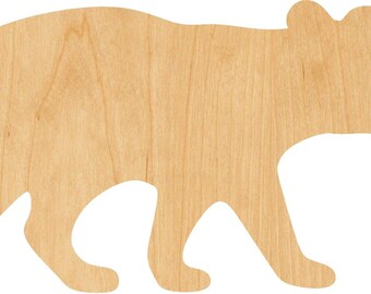 Crafting Supplies Bear Cutout Bears Laser Cut Wood Craft Bear Cub A155