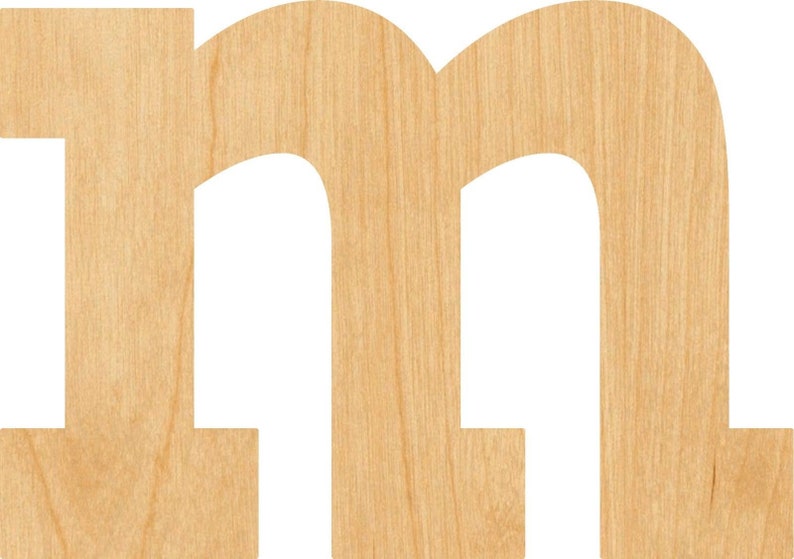 Hobbyist Lowercase Letter m Wooden Laser Cut Out Shape D.I.Y Projects Great for Crafting