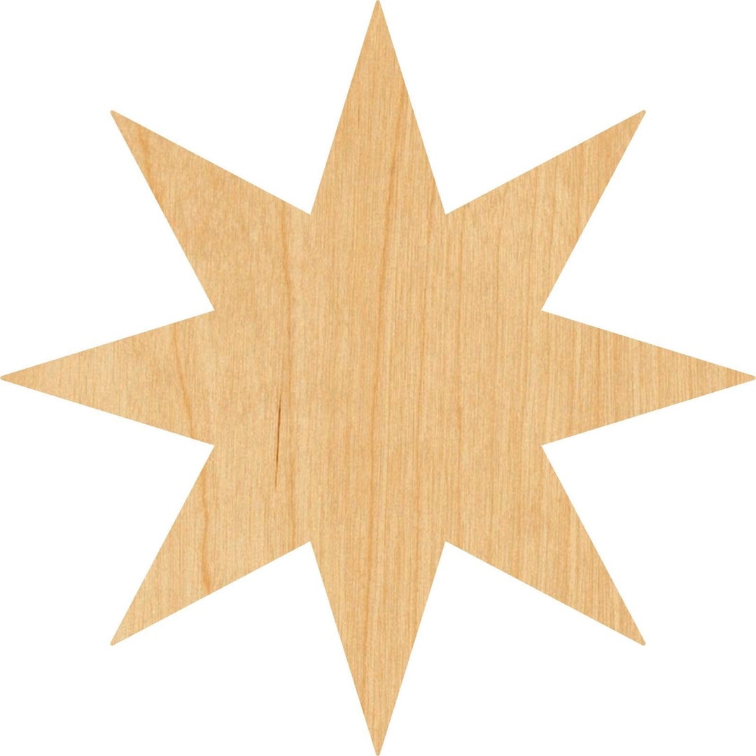 Eight Pointed Star Wooden Laser Cut Out Shape Great for - Etsy