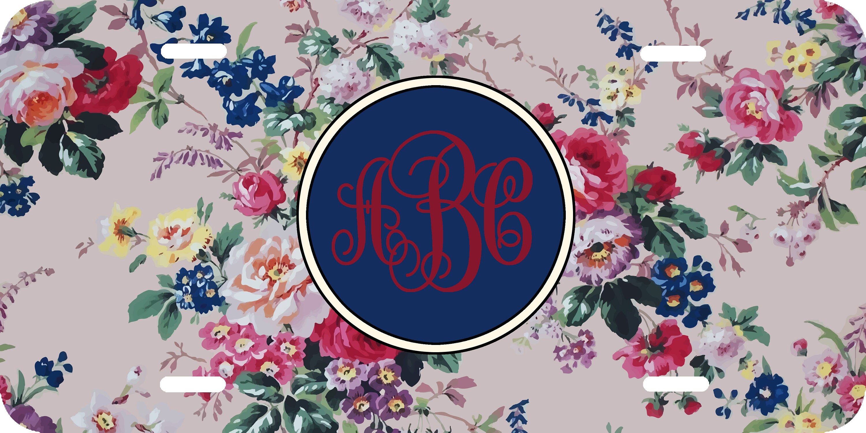 Custom Personalized License Plate Flowers Floral Pretty Etsy