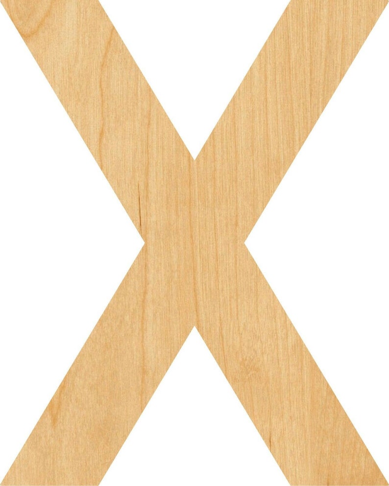D.I.Y Hobbyist Letter X Wooden Laser Cut Out Shape Great for Crafting Projects