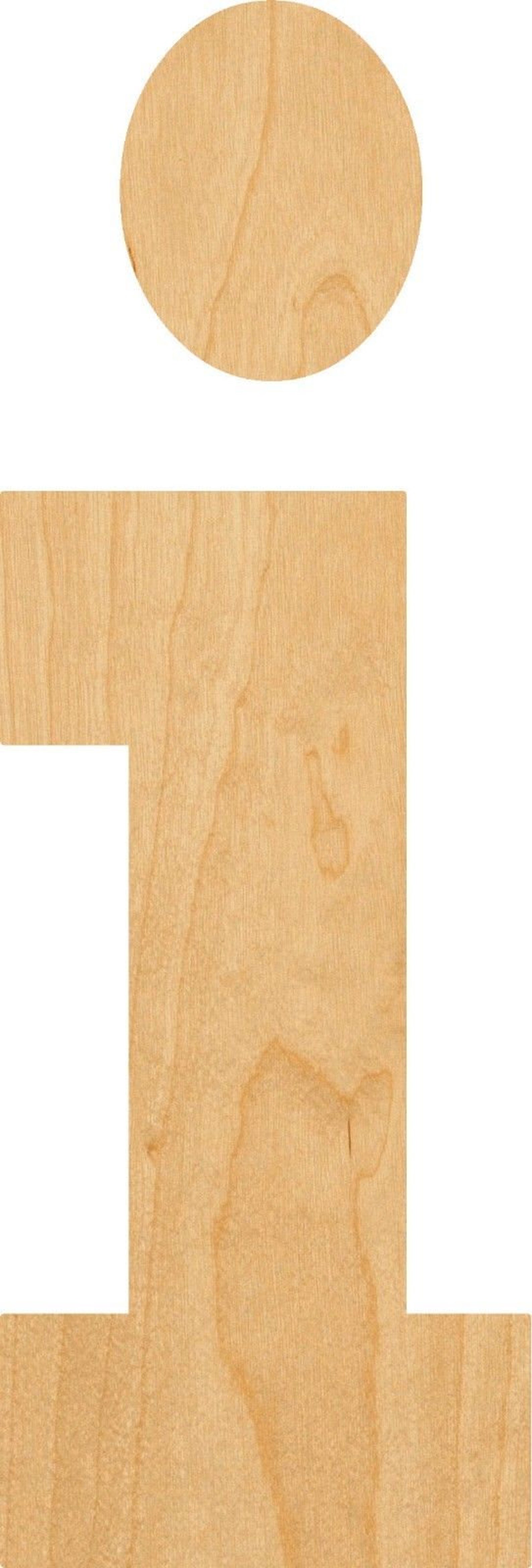 Lowercase Letter I Wooden Laser Cut Out Shape Great for Etsy