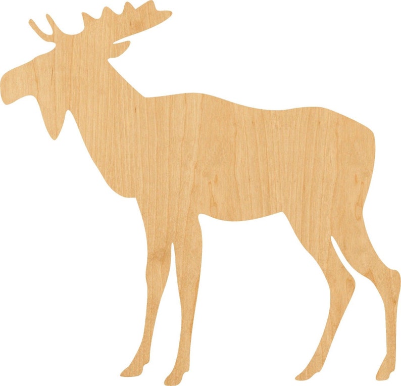 Hobbyist D.I.Y Great for Crafting Projects Moose Wooden Laser Cut Out Shape