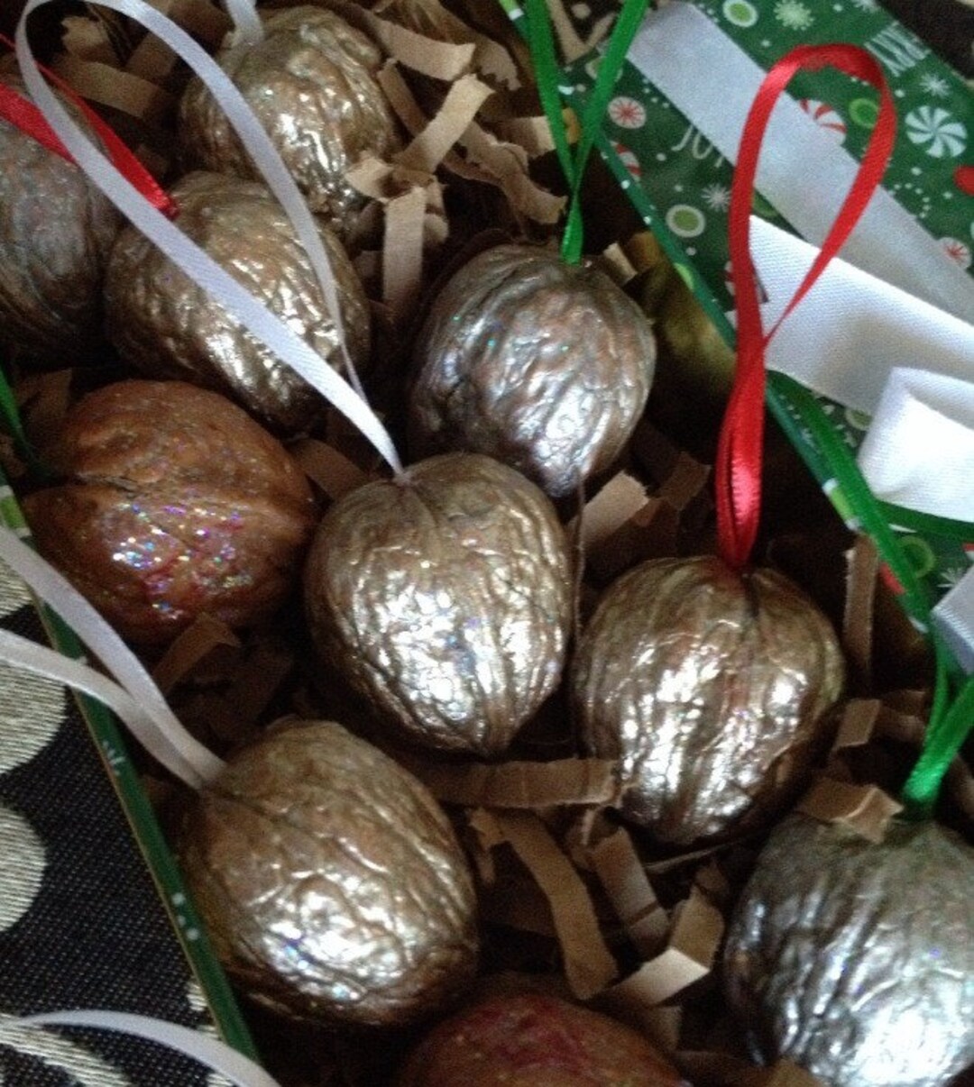 Good Fortune Walnuts Christmas Ornaments New Years Blessing Walnuts Etsy