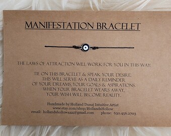 Manifestation Bracelet / Wish Bracelet / Law of Attraction Minimalist Reiki Focus Bracelet