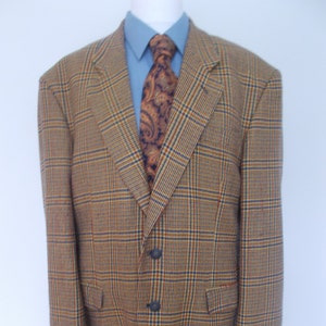 Vintage mens Alain Rivere wool Blazer jacket sports jacket checked 40&quot; chest Medium