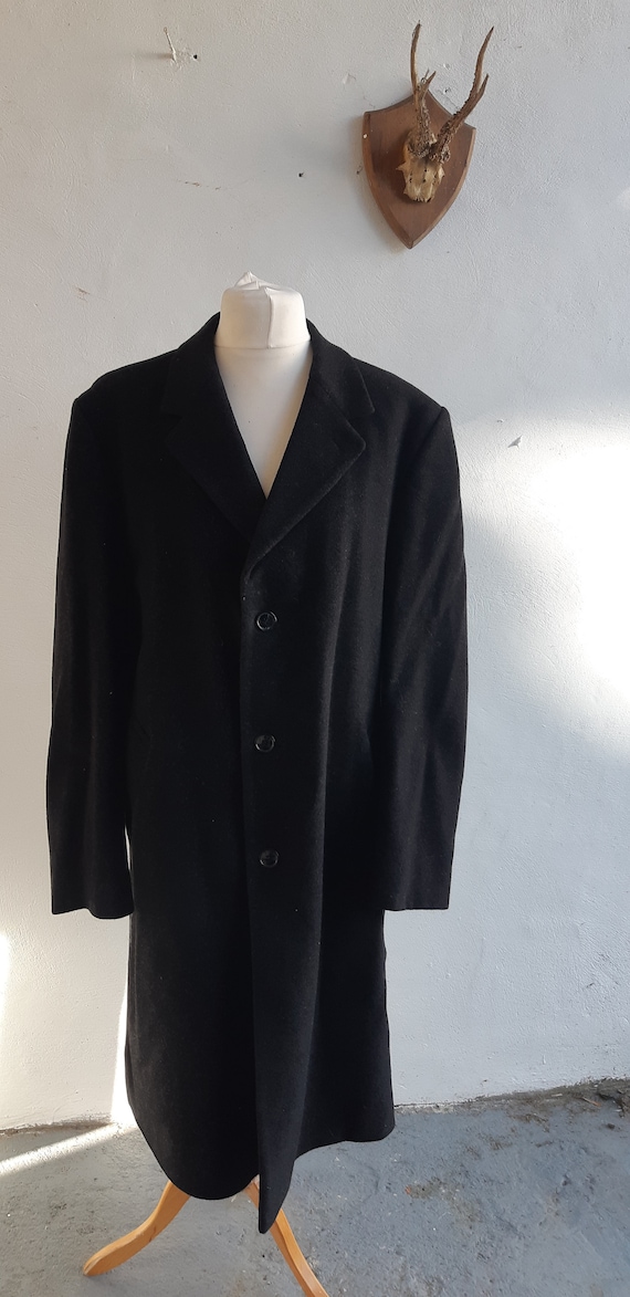 Vintage mens Wellington Executive Coat black cashm