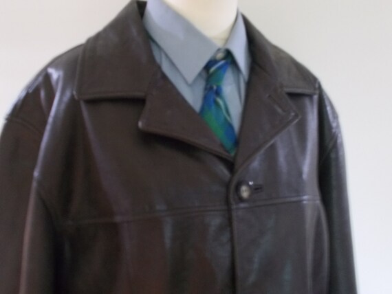 guess men's black leather jacket