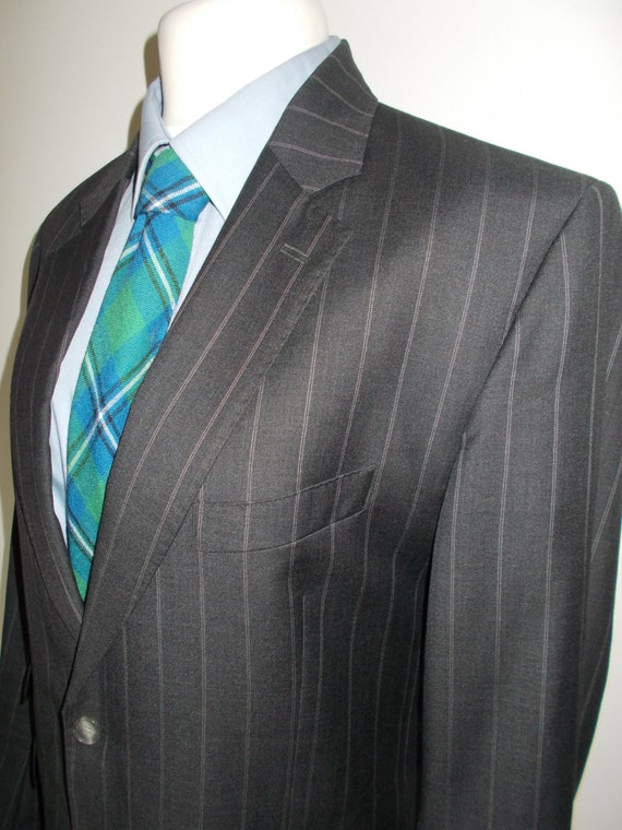 Vintage mens Crombie navy pinstriped jacket blazer