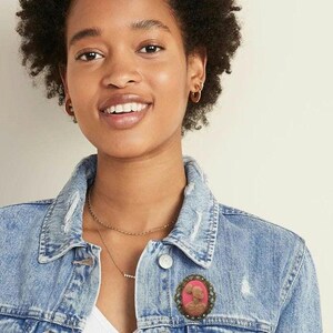 Black Woman; African Lady Brooch/ Cameo/ Pin image 11