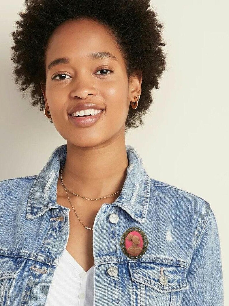 Black Woman; African Lady Brooch/ Cameo/ Pin image 11