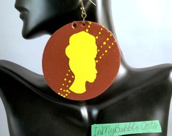 Sunshine on My Mind headwrap earrings; African, afrocentric