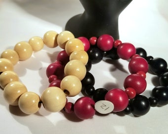 Wooden beaded Bracelet; men's, handmade, wooden, beads,