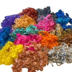 60g large pack Mixed Wensleydale Hand Dyed Locks/fleece