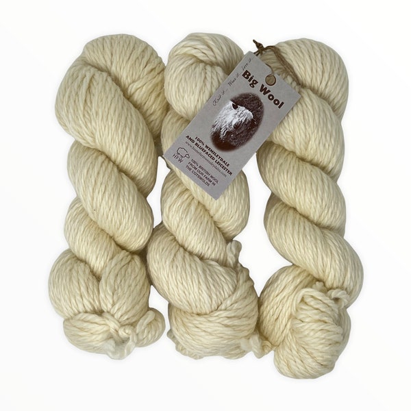 Big Wool (Bulky)  Wensleydale & Bluefaced Leicester 300g (10.58oz) Natural