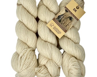DK (Light Worsted) Wensleydale & Bluefaced Leicester Pure Wool 300g (10.58 oz) Natural