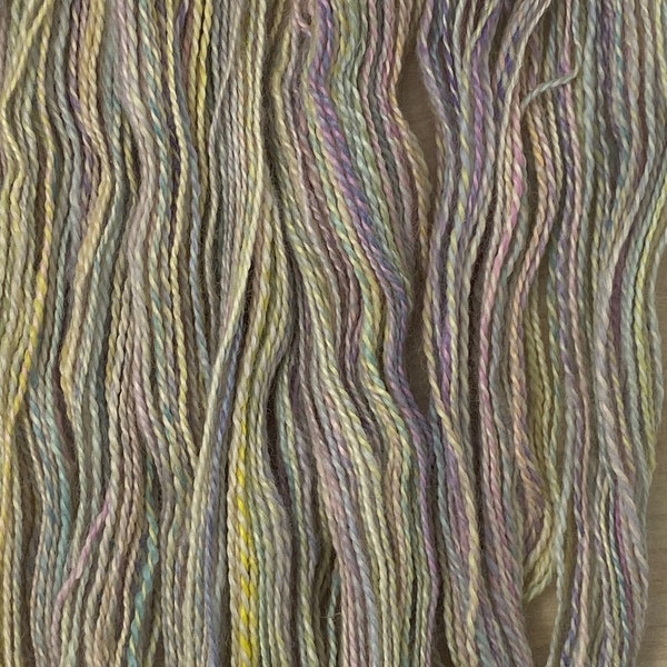 Hand-spun Wensleydale Aran Wool (Worsted) weight 100g (3.52 oz) skein Bayeux pastels