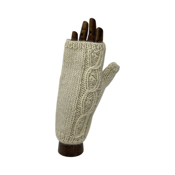 Monica's Fingerless Mitts - knitting kit in Wensleydale wool