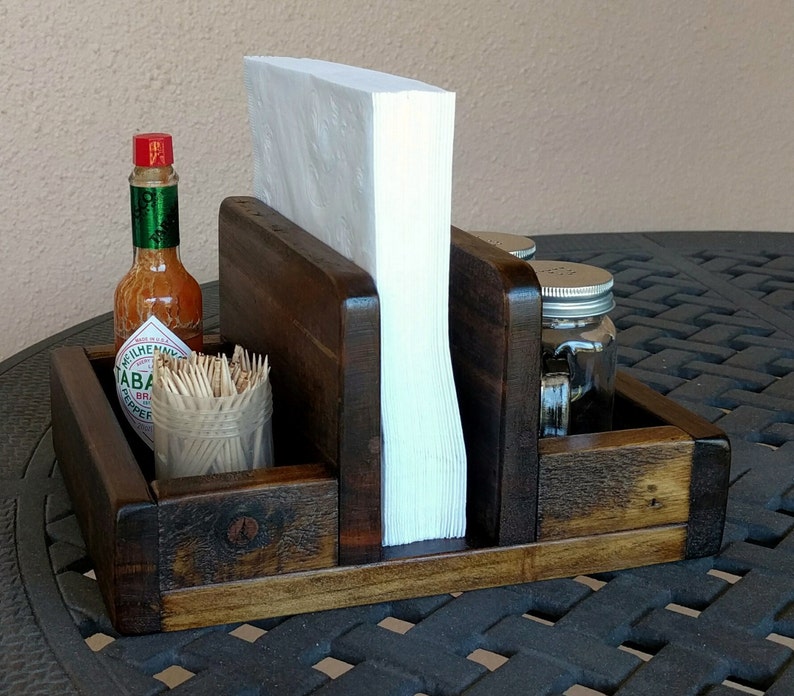 Napkin Salt & Pepper Shaker Condiment Holder made from Etsy