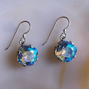 Light Sapphire Shimmer Crystal Drop Earrings - E3013SS - Free Shipping