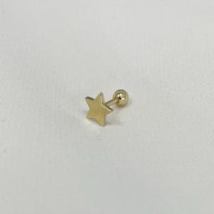 Genuine 9ct Yellow Gold Star Cartilage 6mm Post Stud 0.40 Grams - Gift Boxed star 6mm