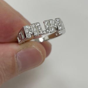 Sterling Silber Mama Ring mit CZ - Geschenk Familie