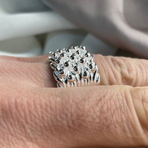 Sterling Silber Herren fünf Reihen keeper Ring - Geschenk verpackt