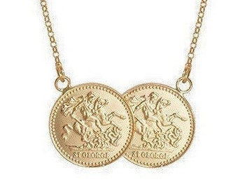Double Coin Necklace - Etsy