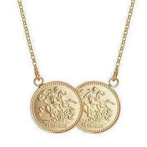 9ct Yellow Gold on Silver Double Coin 