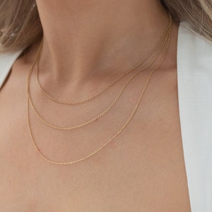 9CT Yellow Gold Rolo Chain: Layering Necklace (16-20 inch)