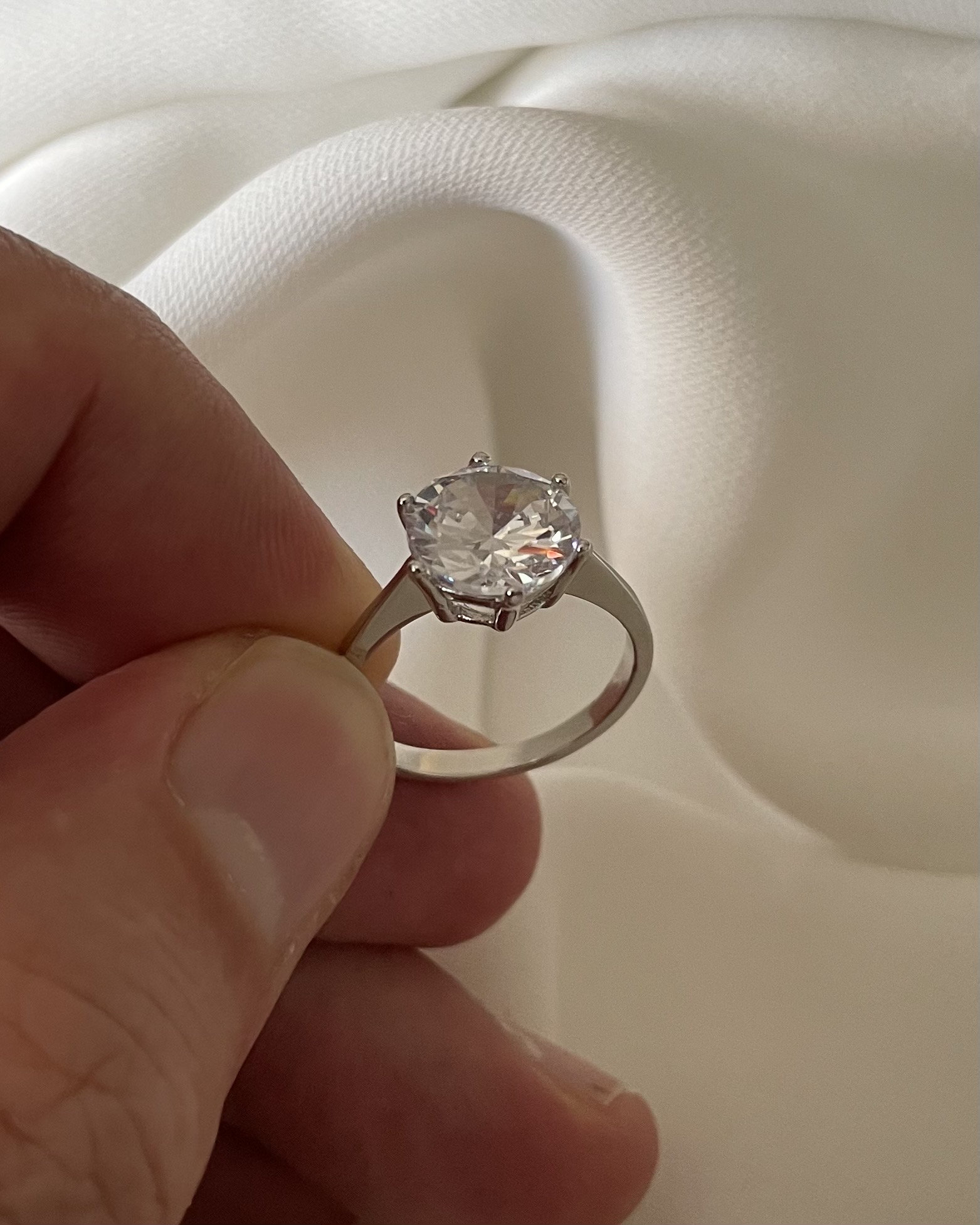 TATIANA☆[SILVER925] Dot Cubic Ring Bold Sterling Silver Octagon Aquamarine CZ Ring – Jean