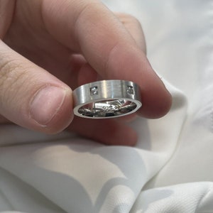 925 Sterling Silver Womens Mens 5mm Satin 6 CZ Wedding Band Ring - Silver Band J-Z Sizes - Gift Boxed