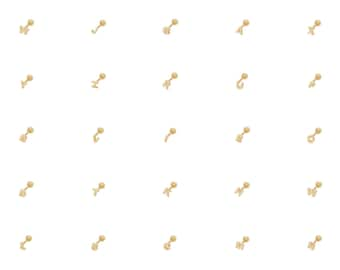 Genuine 9CT Yellow Gold Initial Cartilage 6mm Post Stud Earring A-Z Letters - Gift Boxed