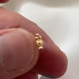 Genuine 9ct Yellow Gold Plain Stud Cartilage Labret Earring 0.29 Grams - Gift Boxed